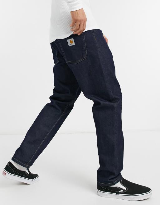 Carhartt WIP newel jean relaxed tapered fit in blue rinsed