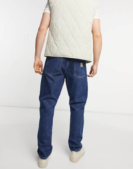 Carhartt WIP - Newel - Jeans affusolati comodi blu lavaggio stone wash, 2 di 4