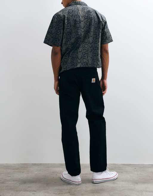Carhartt WIP Newel jeans i afslappet tapered fit i sort vask, 2 af 5