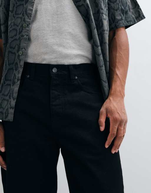 Carhartt WIP Newel jeans i afslappet tapered fit i sort vask, 3 af 5