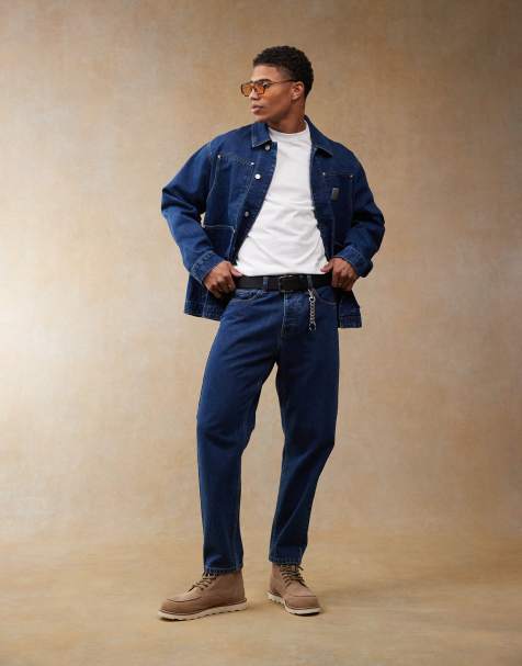 Carhartt WIP – Newel – Niebieskie jeansy ze zwężanymi nogawkami o luźnym kroju - view 1