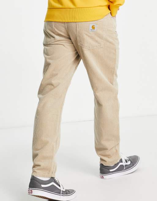 Carhartt WIP newel pant corduroy trousers in beige , 2 of 4