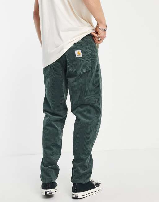 Carhartt WIP newel pant corduroy trousers in green , 2 of 4