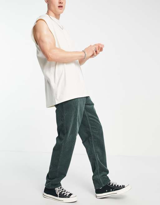 Carhartt WIP newel pant corduroy trousers in green , 3 of 4