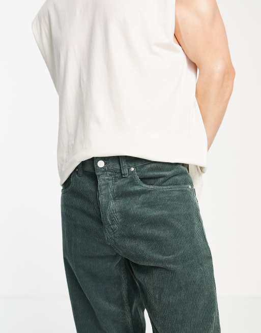 Carhartt WIP newel pant corduroy trousers in green , 4 of 4