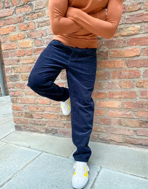 Carhartt WIP Newel relax tapered corduroy pants in navy