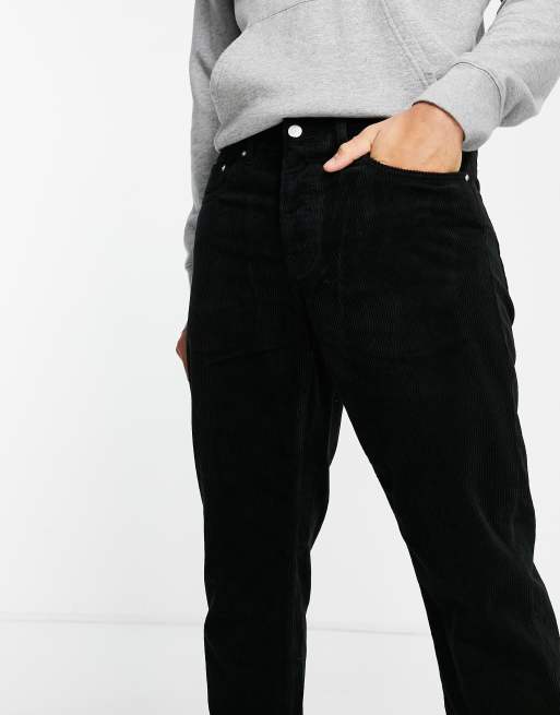 Carhartt WIP Newel relaxed taper pants in black corduroy, 2 of 4