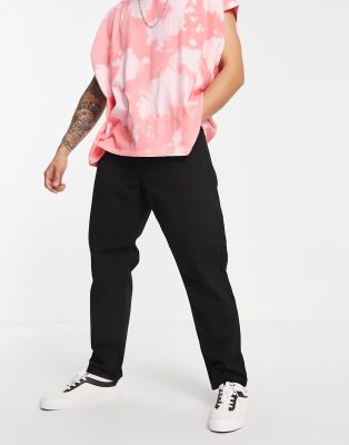 Carhartt WIP Newel relaxed tapered canvas pants in black - ASOS Price Checker