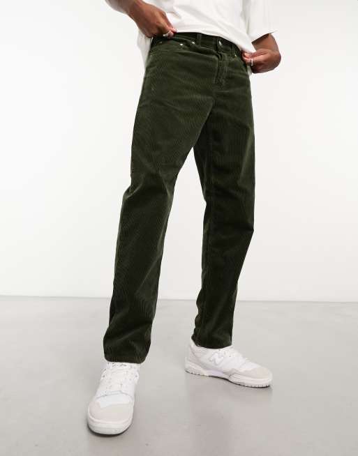 Carhartt WIP Newel relaxed tapered corduroy pants in green ASOS