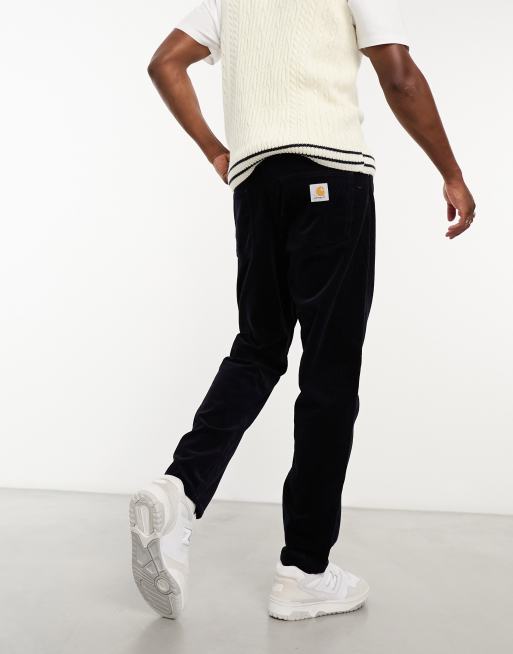 Carhartt WIP Newel relaxed tapered corduroy pants in navy ASOS