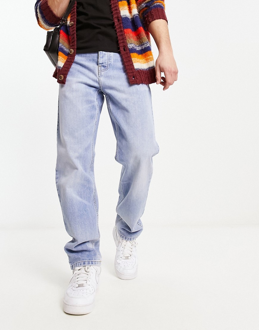 Carhartt WIP newel relaxed tapered fit jeans in blue light wash