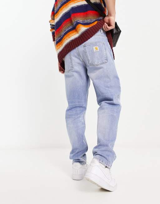 Carhartt WIP newel relaxed tapered fit jeans in blue light wash ASOS