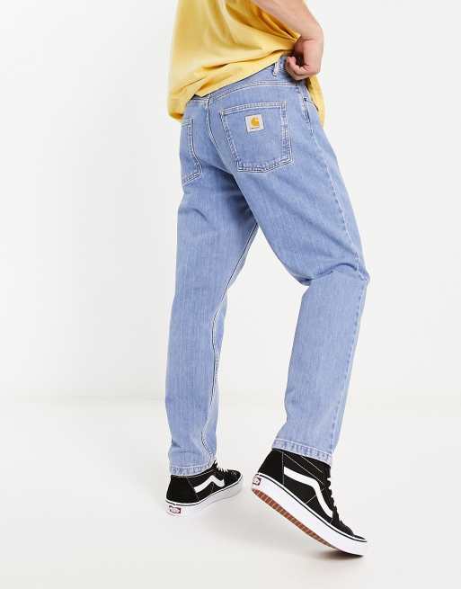 Carhartt WIP newel relaxed tapered fit jeans blue stone bleach | ASOS