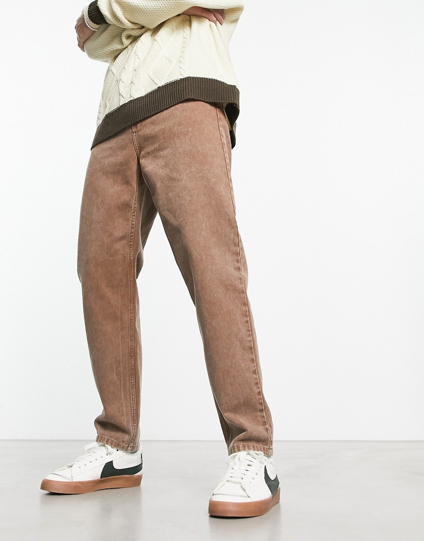 Carhartt WIP newel relaxed tapered fit jeans in brown