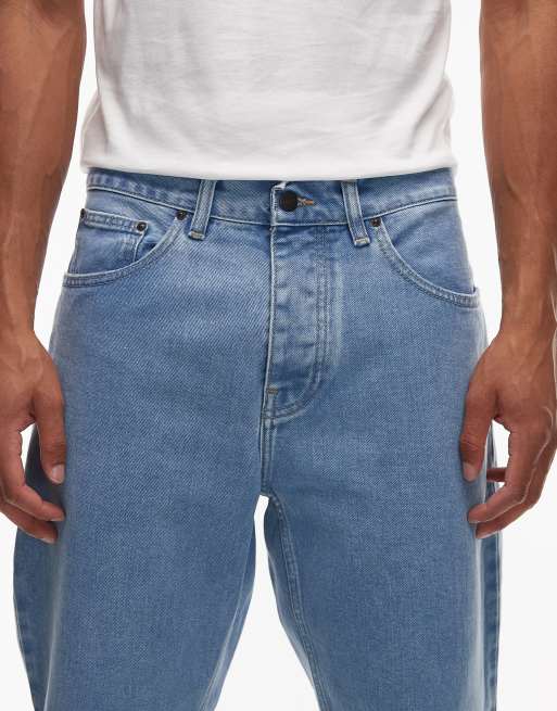 Carhartt WIP Newel relaxed tapered fit jeans in light blue, 4 of 5