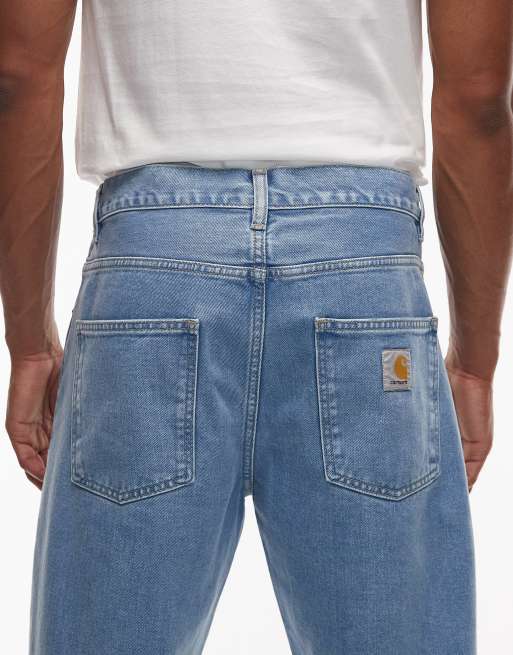 Carhartt WIP Newel relaxed tapered fit jeans in light blue, 5 of 5