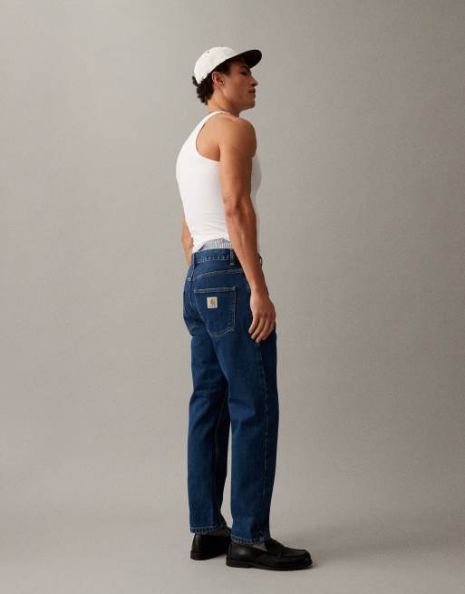 Carhartt WIP Newel relaxed tapered fit jeans in mid wash, 3 of 7