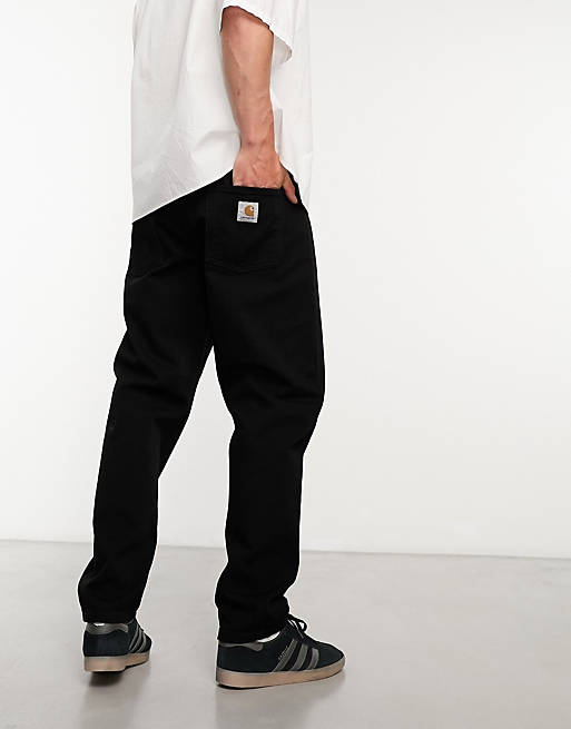 Carhartt WIP newel relaxed tapered jeans in black | ASOS