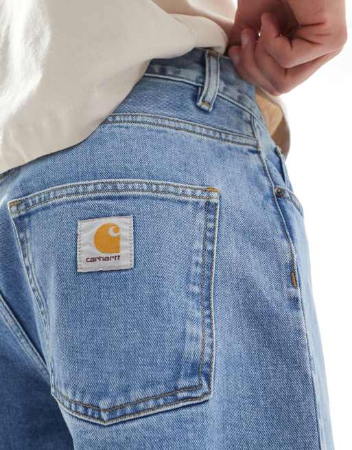 Carhartt WIP Newel relaxed tapered jeans in bleached stone wash, 2 of 5