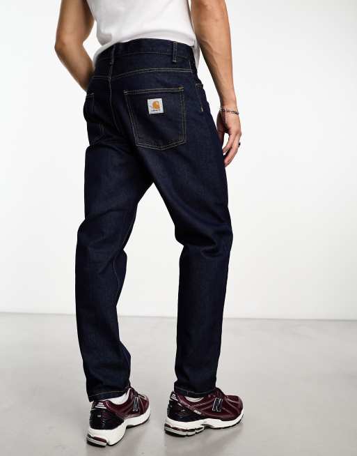 Carhartt WIP Newel relaxed tapered jeans in blue, 2 of 4