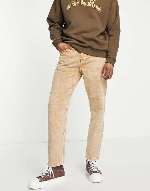 Carhartt WIP newel relaxed tapered fit jeans in brown