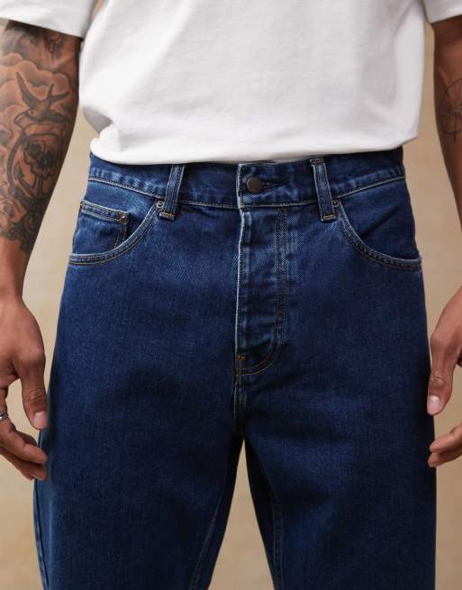 Carhartt WIP newel relaxed tapered jeans in mid wash