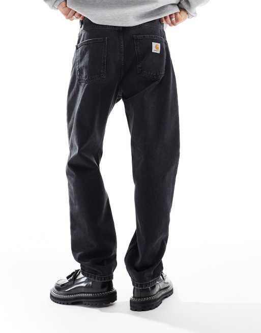 Carhartt WIP - Newel - Sorte afslappede jeans i tapered pasform, 3 af 5