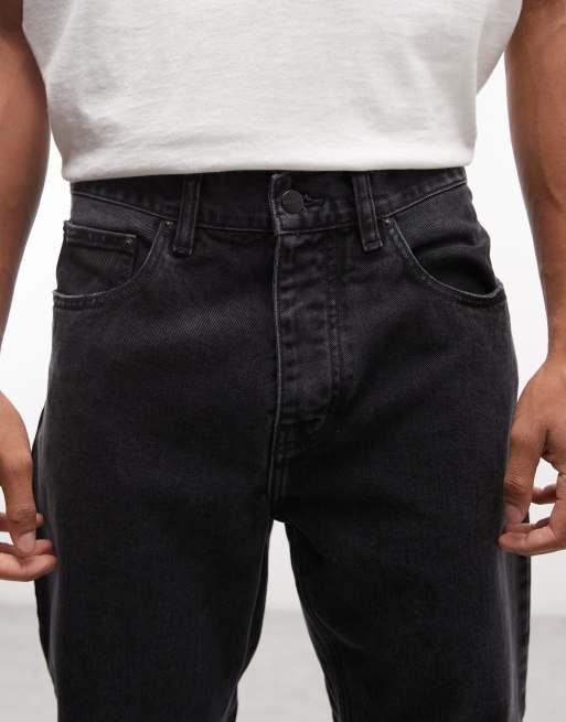 Carhartt WIP - Newel - Vasket sorte afslappede jeans i tapered pasform, 5 af 5