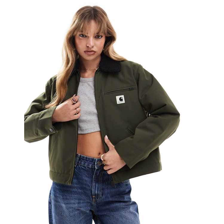 Carhartt WIP newkirk zip up jacket in khaki | ASOS