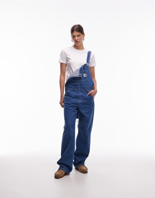 Carhartt WIP – Niebieskie jeansowe ogrodniczki, 3 z 4
