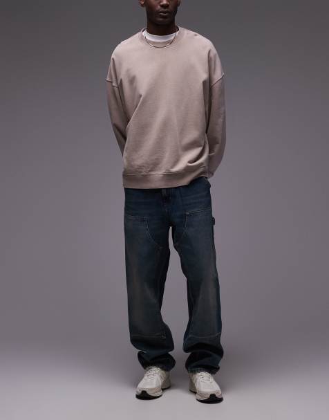 Carhartt WIP – – Niebieskie jeansy ze wstawkami na kolanach z efektem sprania w stylu vintage - view 1
