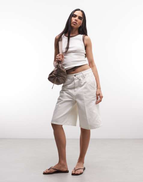 Carhartt WIP Nixon short en jean coupe relaxed blanc - view 1