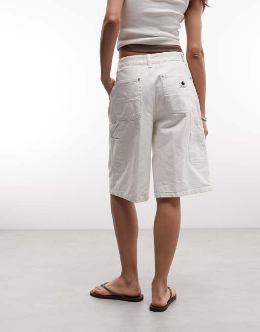 Carhartt WIP Nixon single knee relaxed fit denimshorts i vitt, 4 av 5