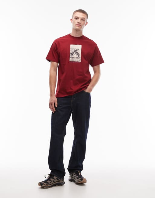 Carhartt WIP - No Play - Rød afslappet T-shirt, 2 af 5