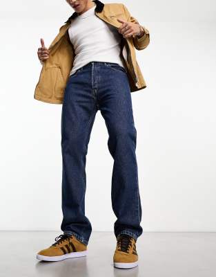 Carhartt WIP nolan relaxed straight wash jeans in blue - ASOS Price Checker