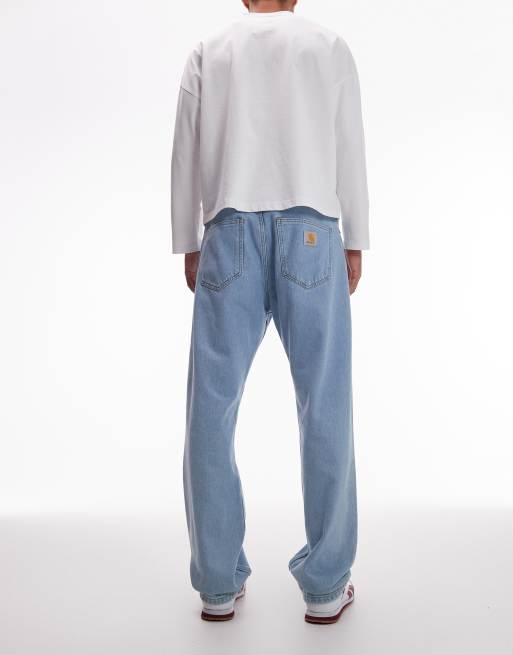 Carhartt WIP – Nolan – Ljusblå jeans med raka ben och avslappnad passform, 3 av 5