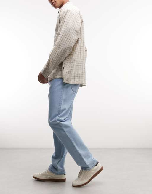 Carhartt WIP nolan relaxed straight leg jeans in light blue, 3 of 5