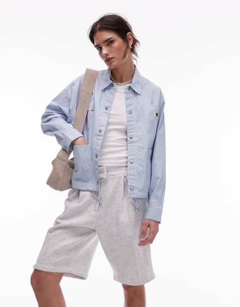 Carhartt WIP – Nota – Jacke in Hellblau gestreift - view 1