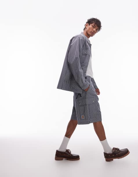 Carhartt WIP – Notus – Niebieskie szorty w paski - view 1