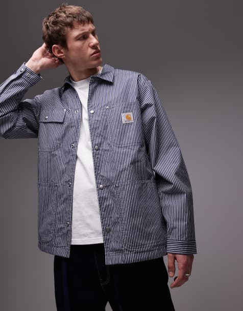 Carhartt WIP Notus stripe coach jacket in blue - view 1