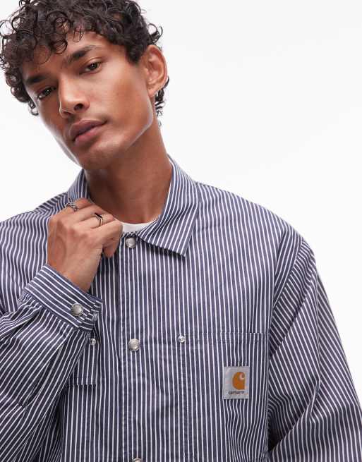 Carhartt WIP notus stripe coach jacket in blue | ASOS