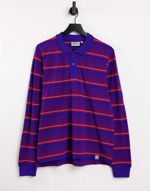Carhartt WIP Novi stripe long sleeve polo shirt