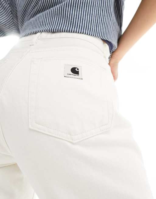 Carhartt WIP noxon high waist jeans in white | ASOS