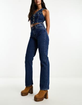 Carhartt WIP Noxon high waist straight leg jeans in blue