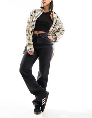 Carhartt WIP noxon high waisted straight leg jeans in black