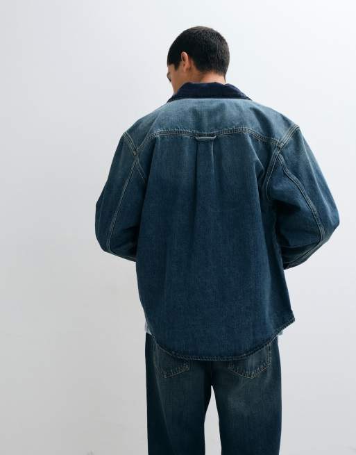 Carhartt WIP Oakland denim shirt jacket in dark blue stonewash , 4 of 5