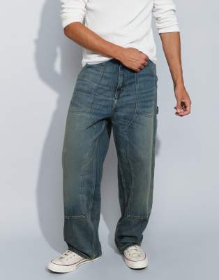 Carhartt Wip Uomo Blu Pantaloni "Brandon Double Knee" - Immagine 4