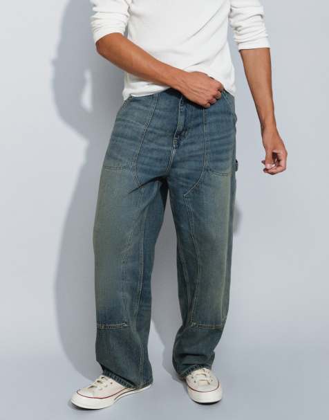 Carhartt WIP Oakland lösa jeans med raka ben i mörk stentvätt i blått - view 1