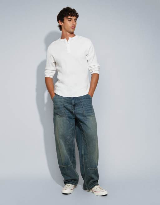 Carhartt WIP Oakland løse jeans med lige pasform i mørk stenvask blå, 2 af 5