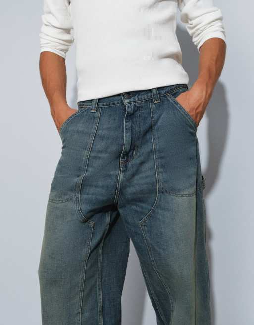 Carhartt WIP Oakland løse jeans med lige pasform i mørk stenvask blå, 4 af 5